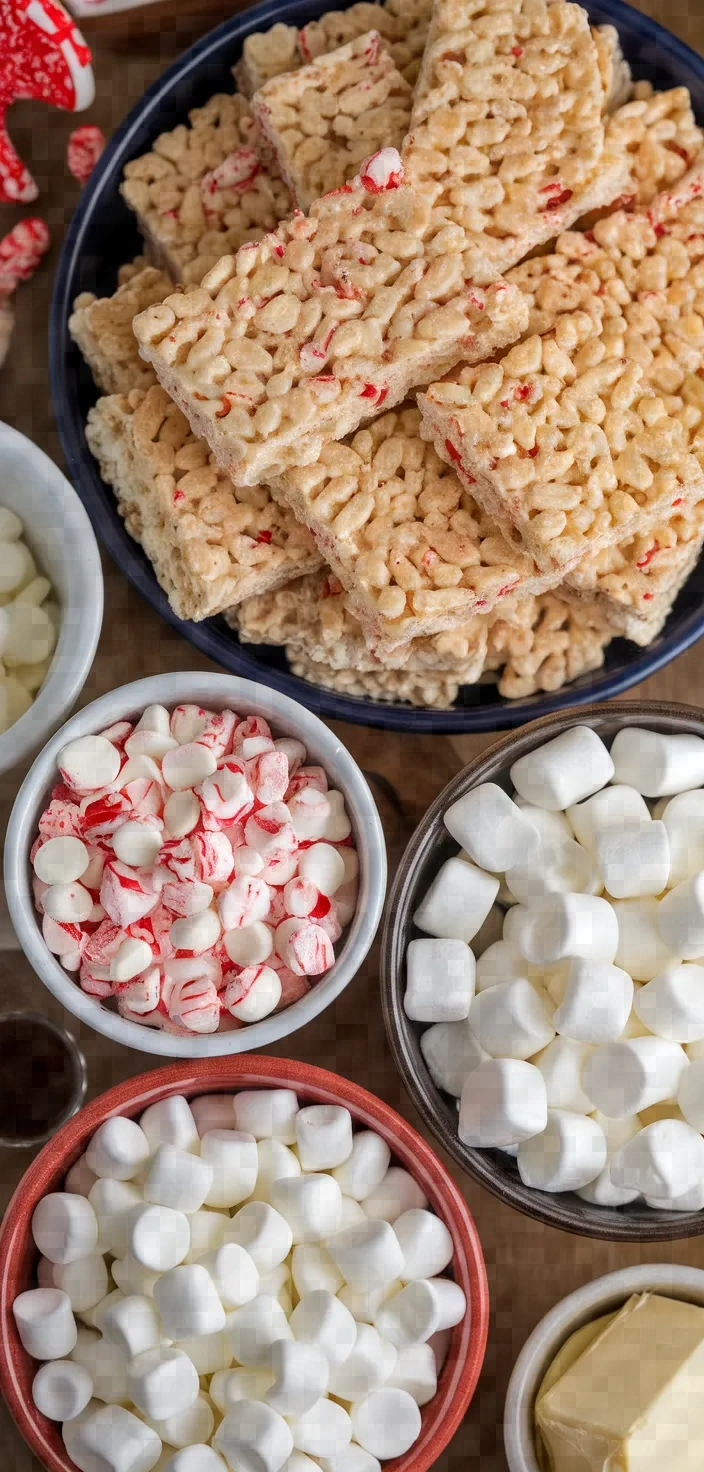 Ingredients photo for Candy Cane Rice Krispie Treats Recipe