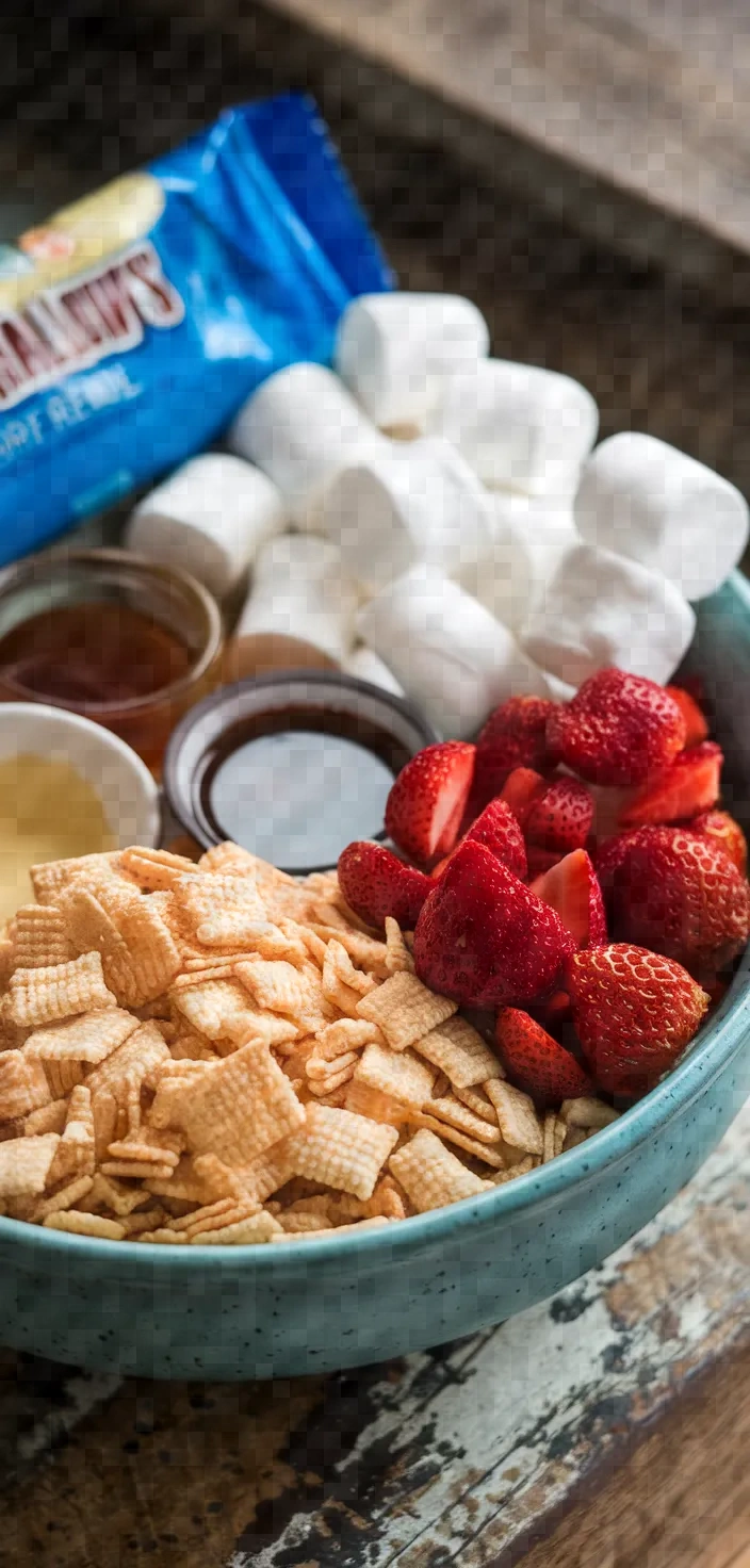 Ingredients photo for Brown Rice Crispy Treats W Strawberries Recipe