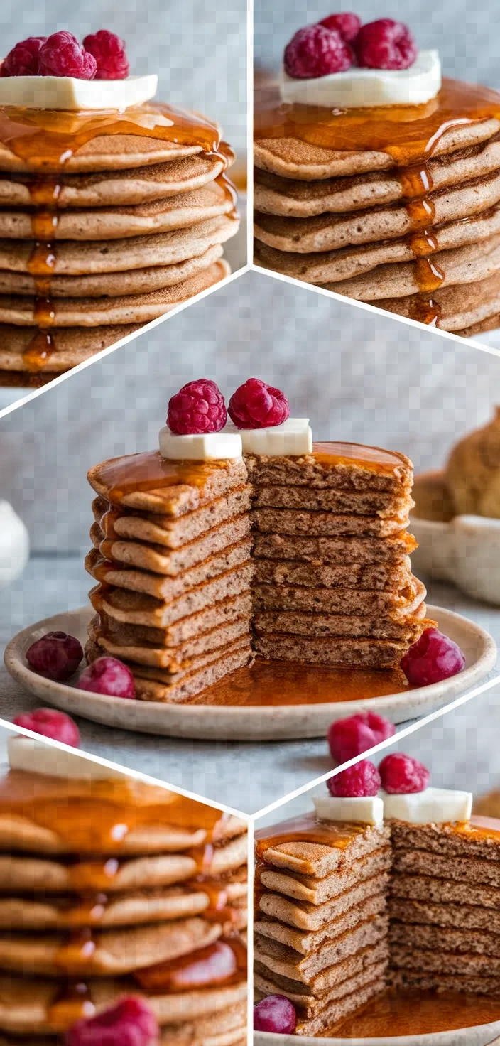 A photo of Healthy Whole Wheat Flax Pancakes Recipe