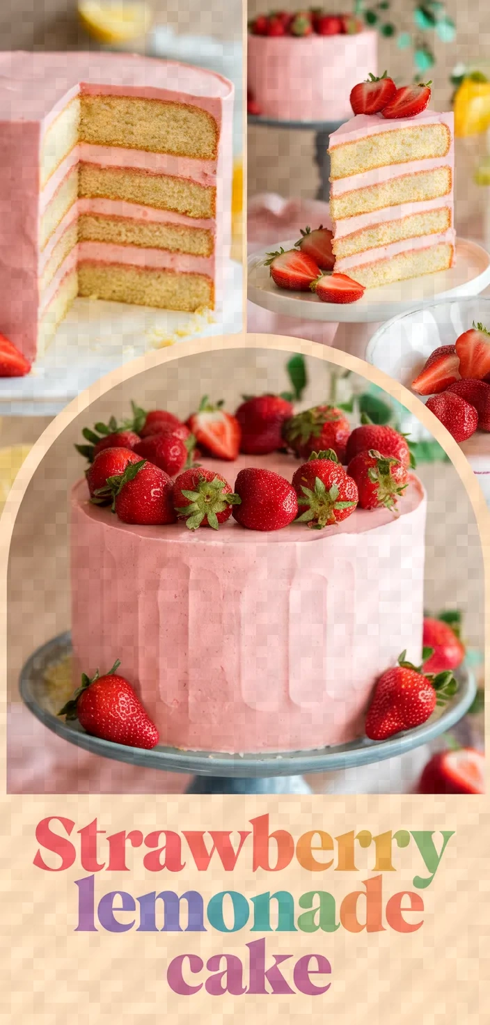 A photo of Strawberry Lemonade Ice Cream Cake Recipe