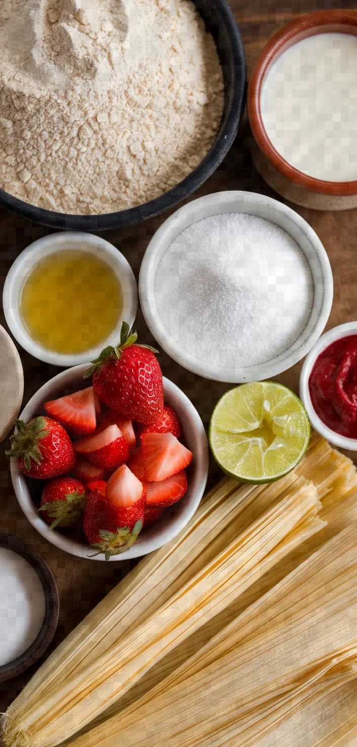 Ingredients photo for Vegan Strawberry Dessert Tamales Recipe