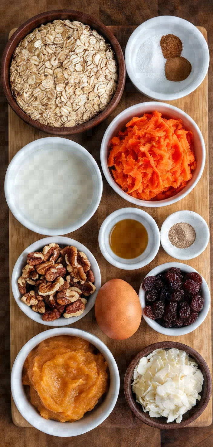 Ingredients photo for Carrot Cake Baked Oatmeal Recipe