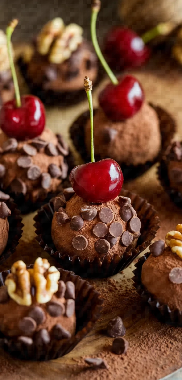 Photo of Cherry Chocolate Walnut Truffles Recipe