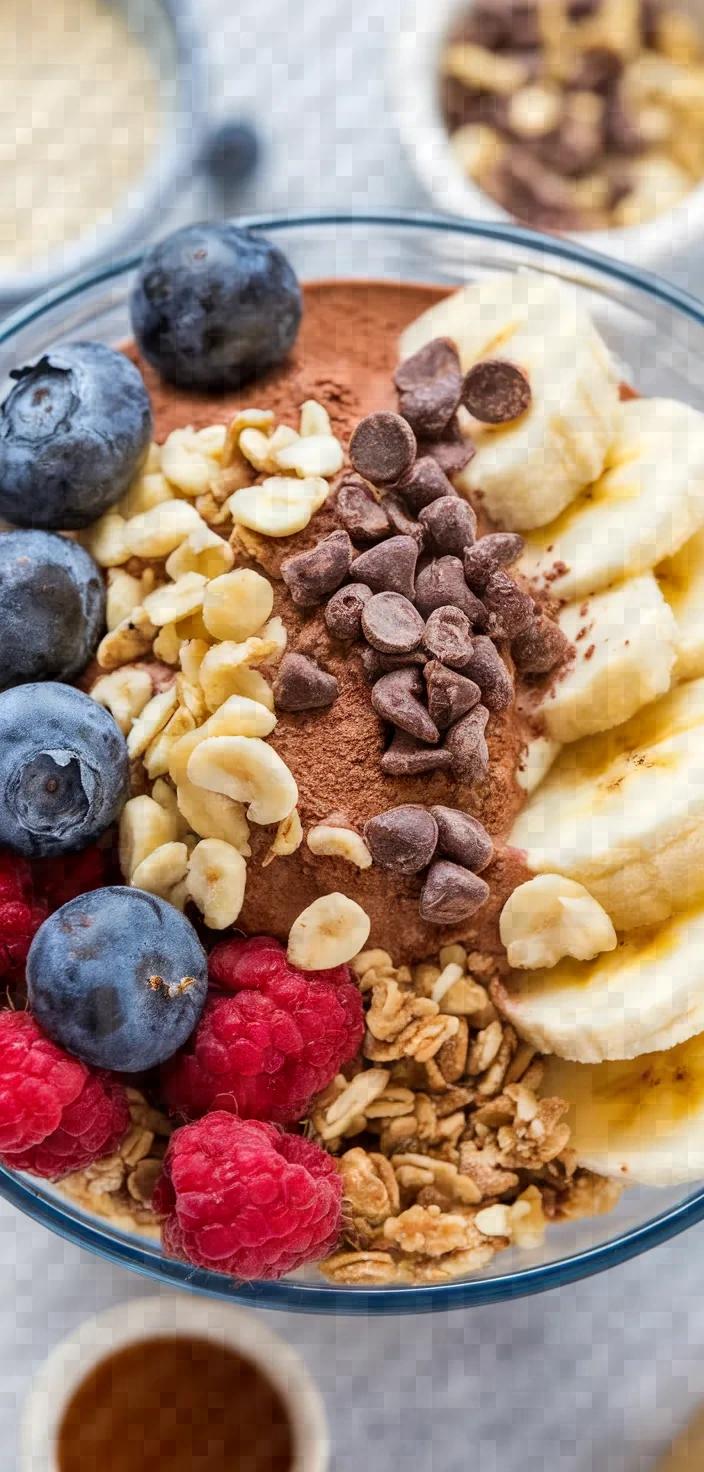 Ingredients photo for Chocolate Nice Cream Breakfast Parfait Recipe