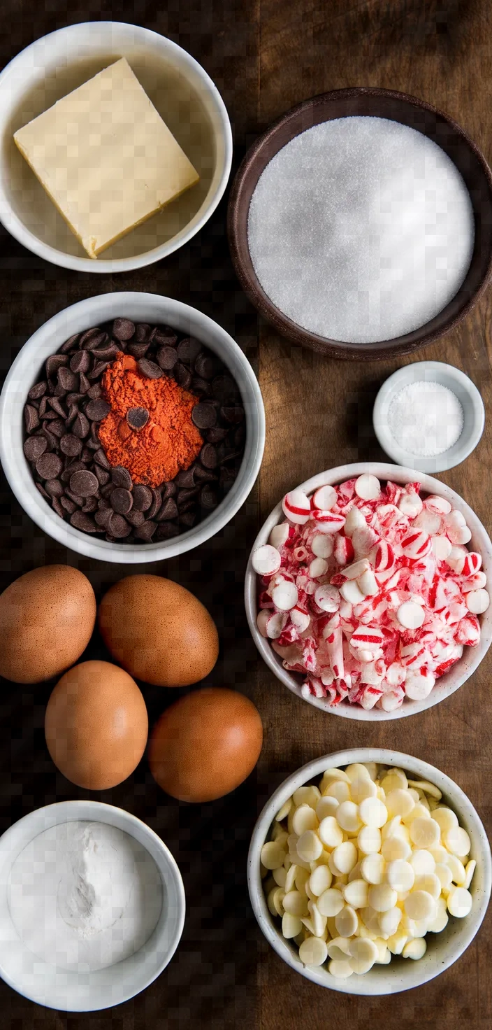 Ingredients photo for Chocolate Peppermint Crunch Bars Recipe
