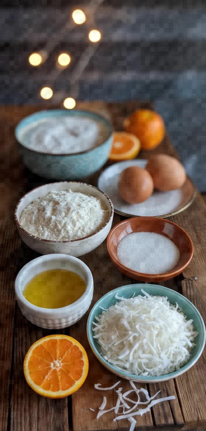 Ingredients photo for Coconut Clementine Mini Loaf Cakes Recipe