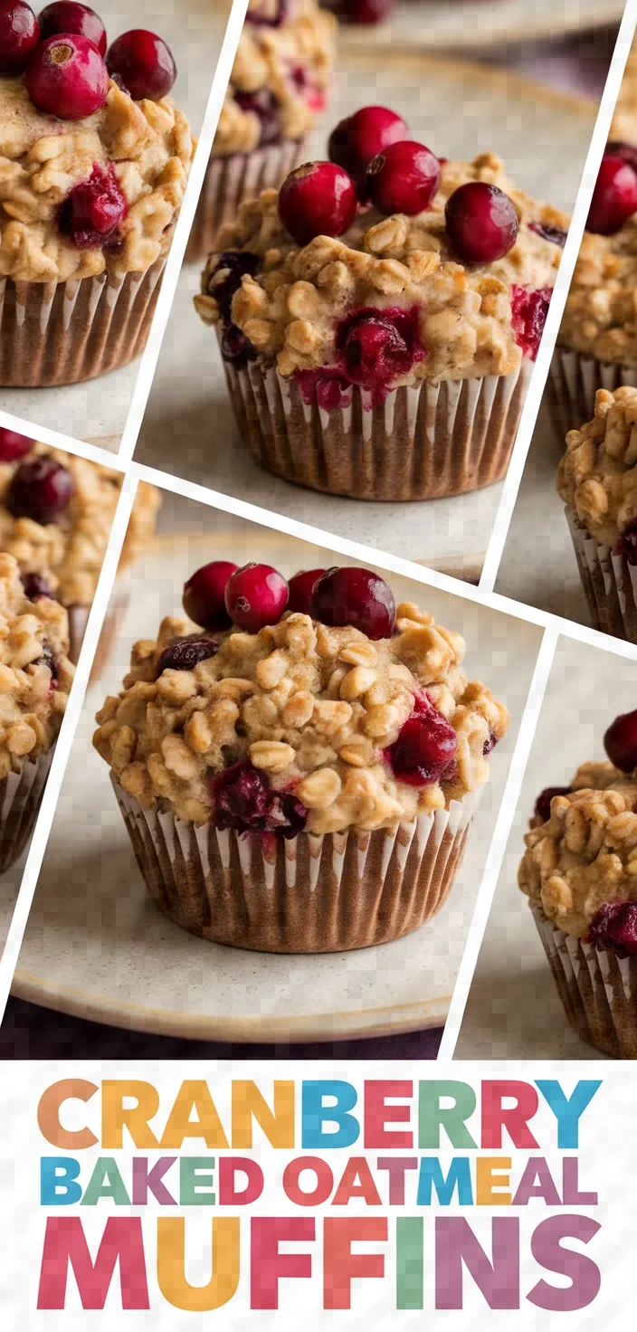 A photo of Baked Oatmeal Muffins Cranberries Recipe