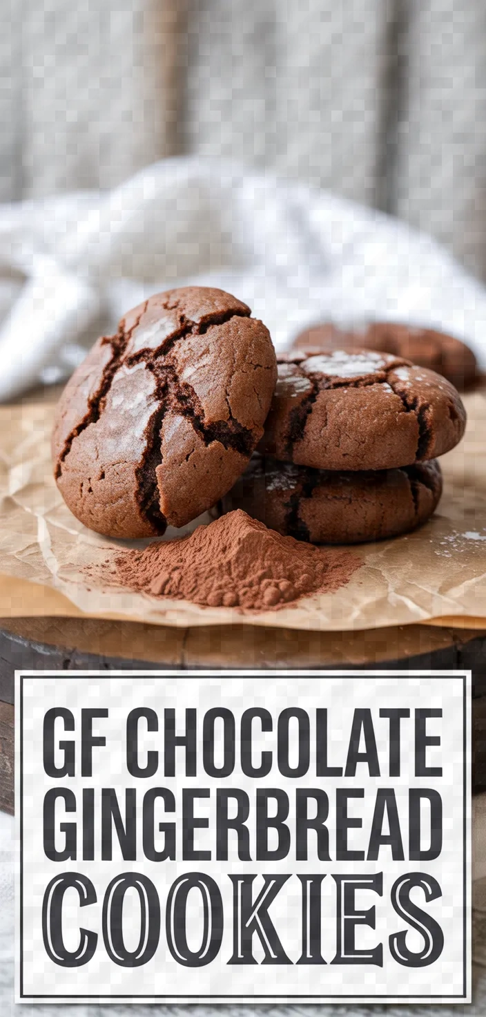A photo of Chewy Gluten Free Chocolate Gingerbread Cookies Recipe