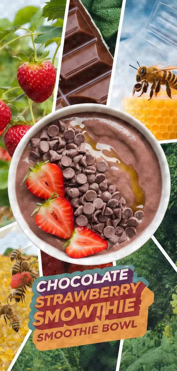 A photo of Chocolate Covered Strawberry Smoothie Bowl Recipe