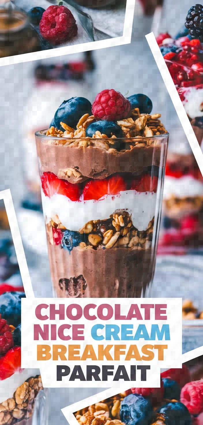 A photo of Chocolate Nice Cream Breakfast Parfait Recipe