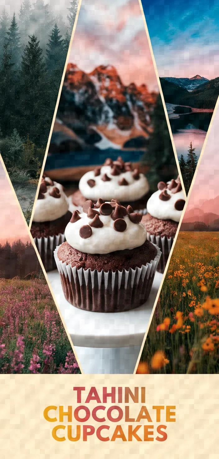 A photo of Tahini Chocolate Chip Cupcakes Recipe