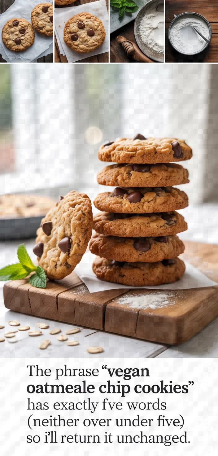 A photo of Vegan Oatmeal Chocolate Chip Cookies Recipe