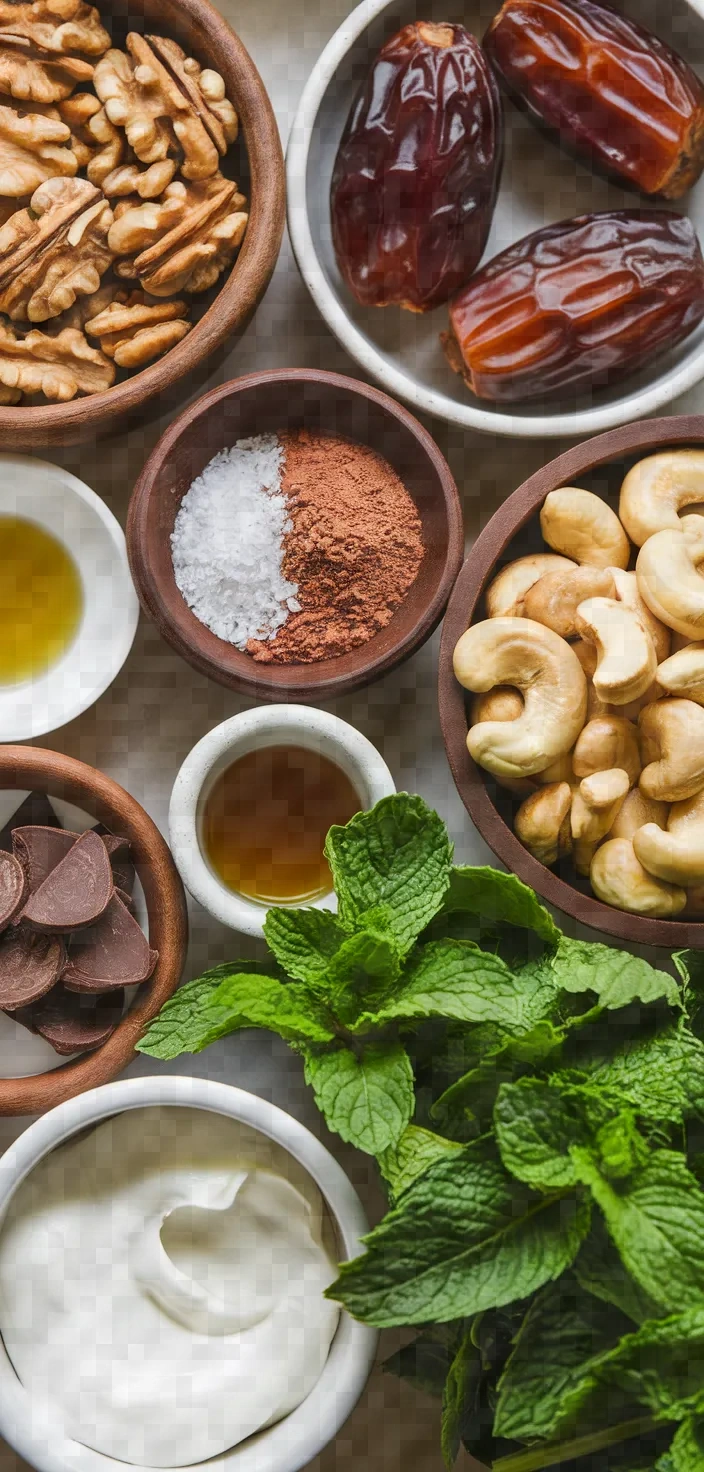 Ingredients photo for Mint Cream Icebox Dessert W Raw Brownie Crust Recipe