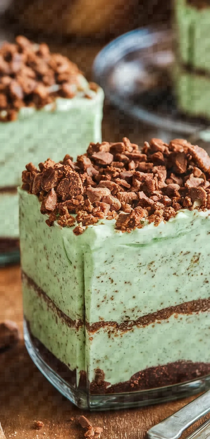 Mint Cream Icebox Dessert W Raw Brownie Crust Recipe