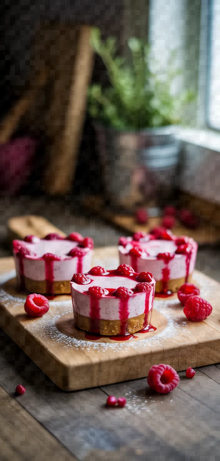 No Bake Vegan Raspberry Cheesecake Tarts Recipe