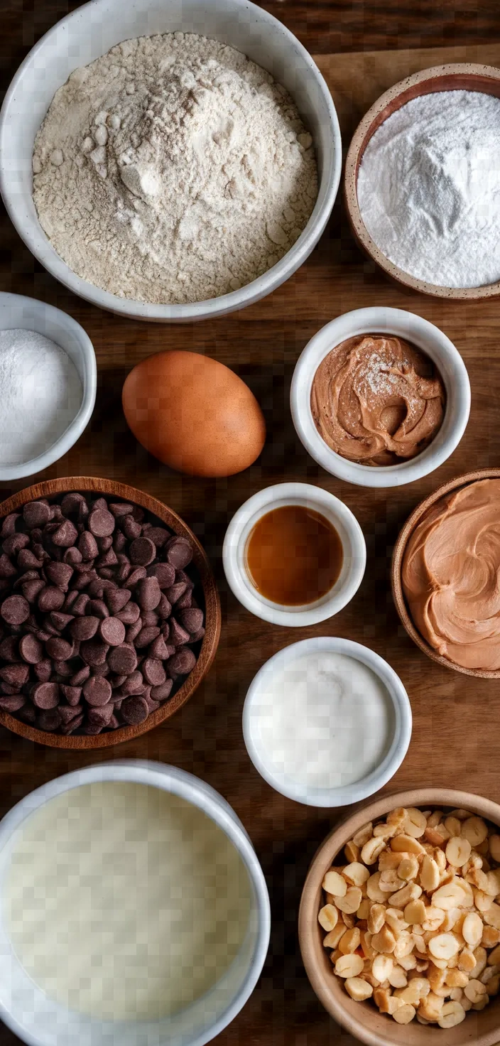 Ingredients photo for Peanut Butter Chocolate Cupcakes With Peanut Butter Frosting Recipe