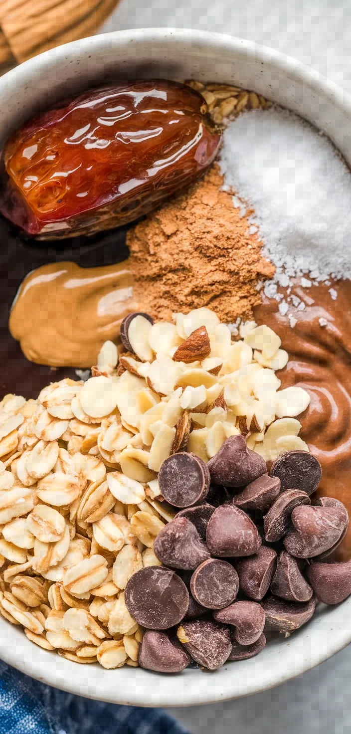 Ingredients photo for Tahini Dark Chocolate Vegan Granola Bars Recipe