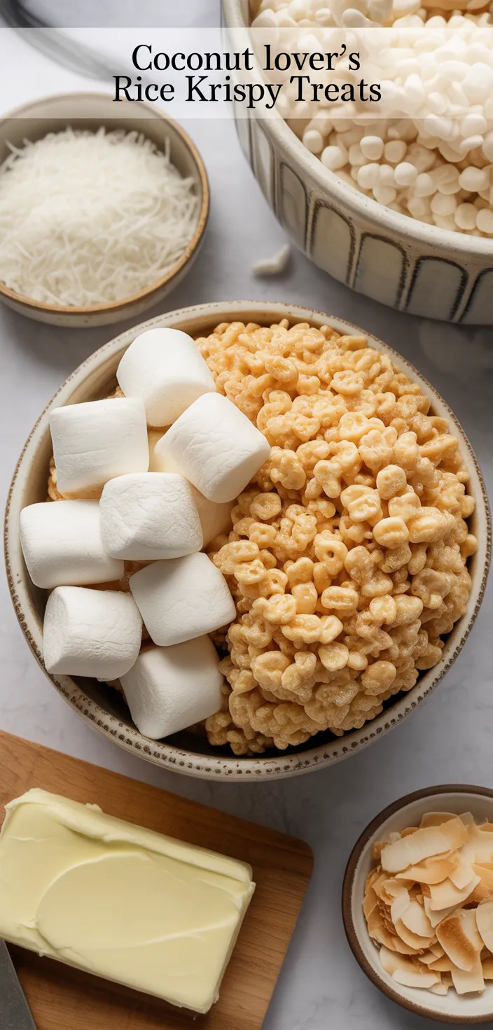 Ingredients photo for Coconut Lover's Rice Krispy Treats Recipe