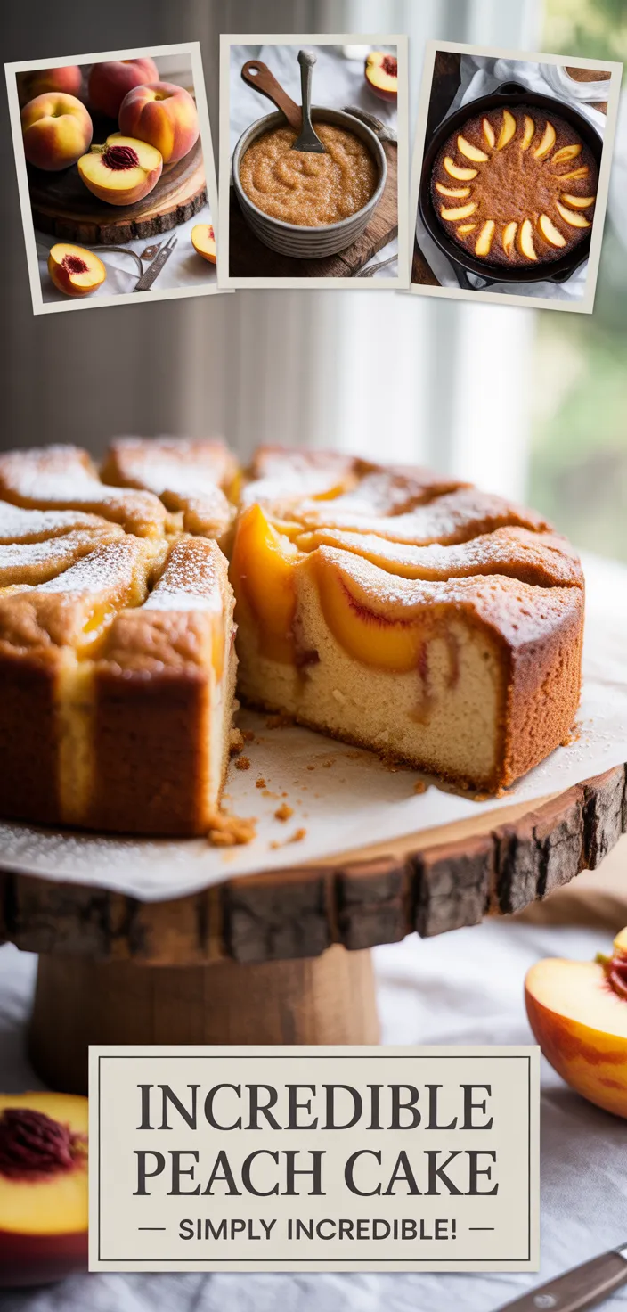 A photo of Brown Sugar Peach Cake • Simply INCREDIBLE! Recipe