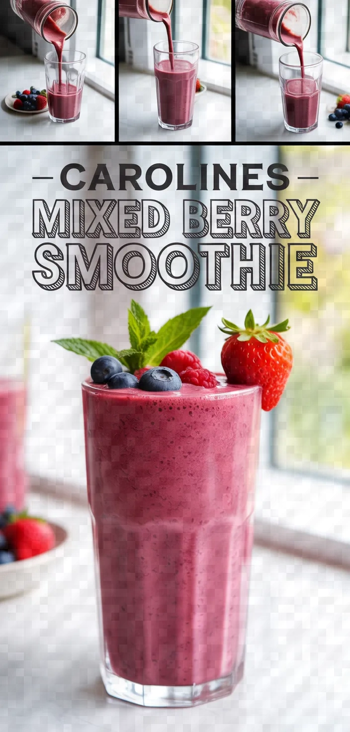 A photo of Carolines Chocolate Mixed Berry Smoothie Recipe