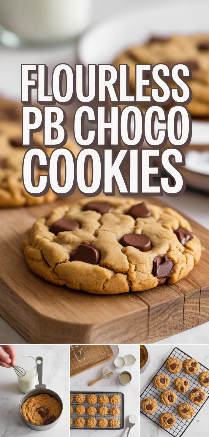 A photo of Flourless Peanut Butter Oatmeal Chocolate Chip Cookies Recipe
