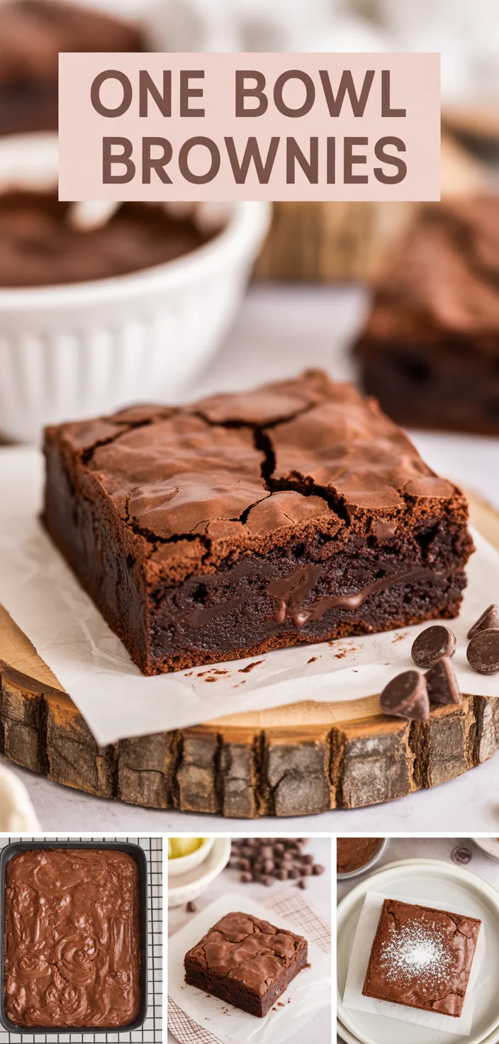 A photo of One Bowl Brownies Recipe