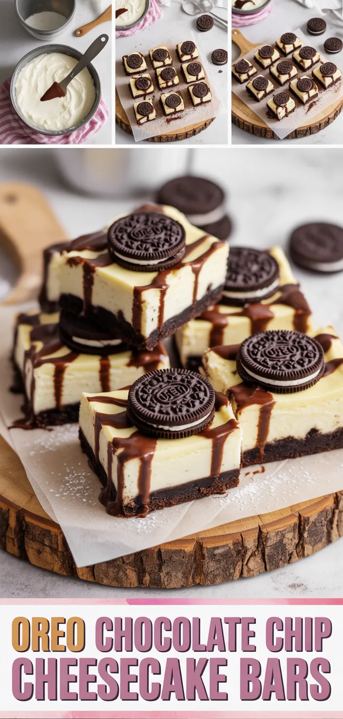 A photo of Oreo Chocolate Chip Cheesecake Bars Recipe