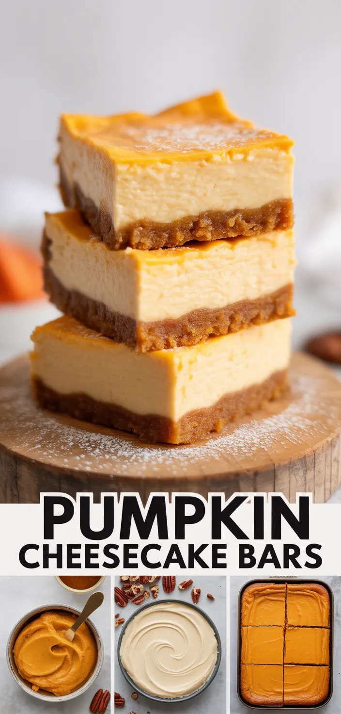 A photo of Pumpkin Cheesecake Bars Recipe