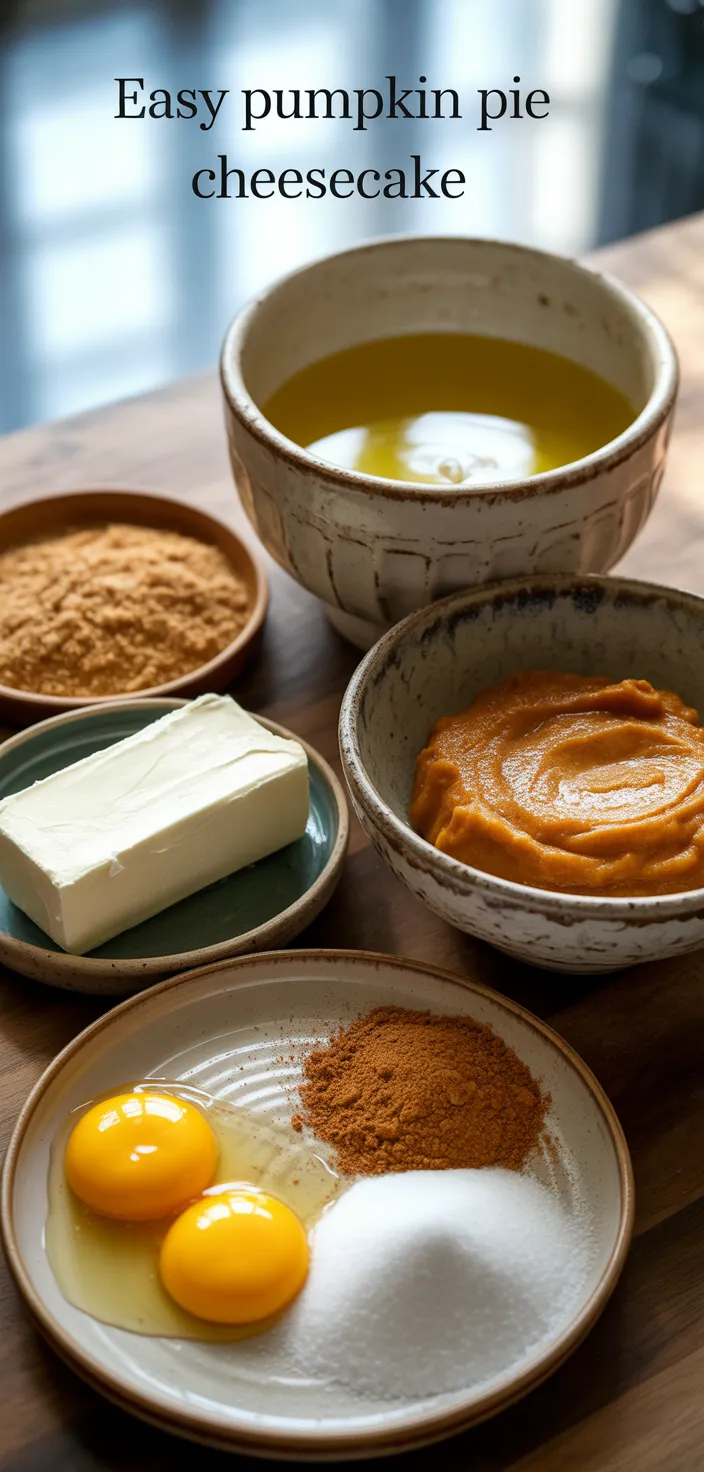 Ingredients photo for EASY PUMPKIN PIE CHEESECAKE Recipe