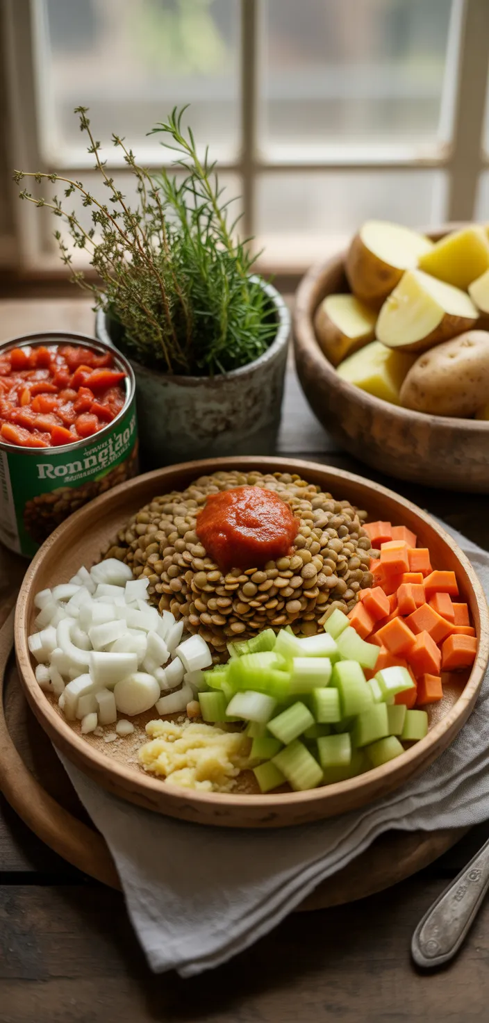 Ingredients photo for Easy Lentil Shepherd's Pie (vegetarian) Recipe