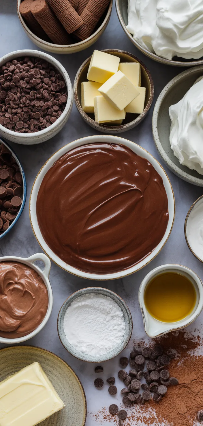 Ingredients photo for Hot Chocolate Lasagna Recipe