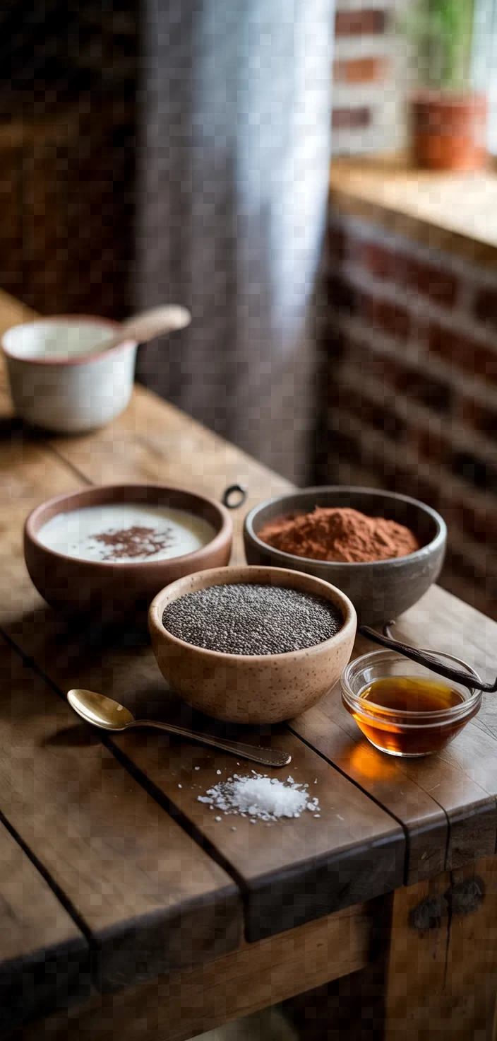Ingredients photo for Overnight Chocolate Chia Pudding Recipe