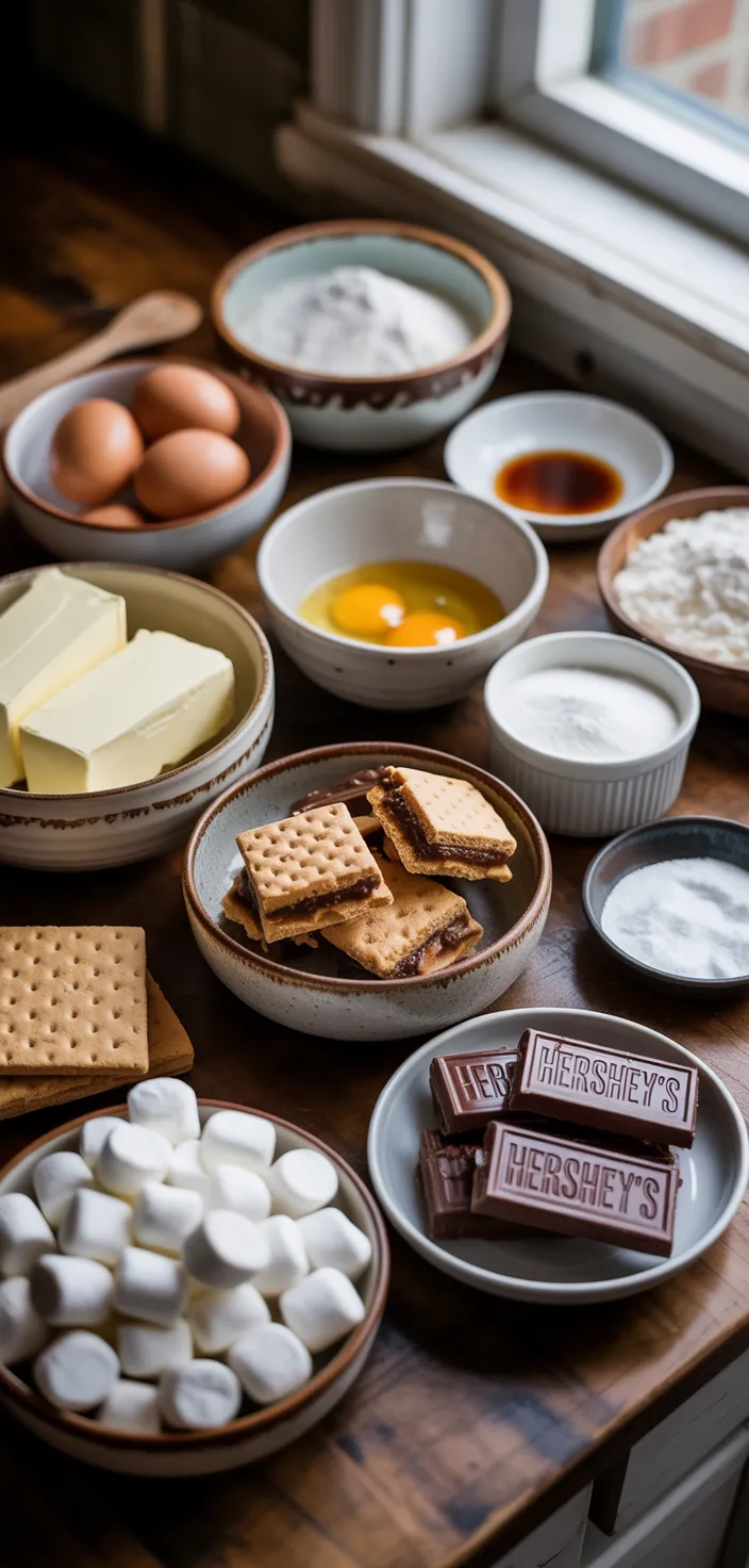 Ingredients photo for S'mores Cookie Bars Recipe