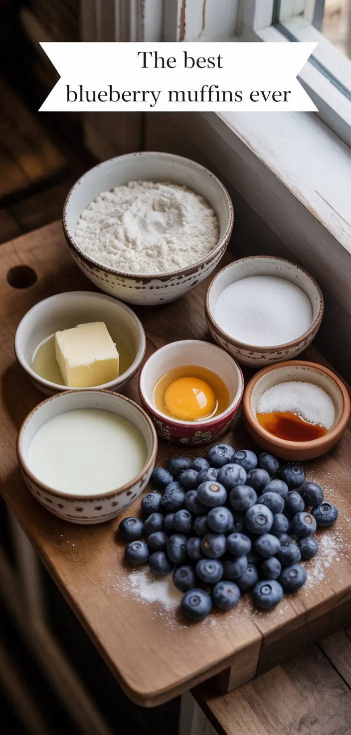 Ingredients photo for The Best Blueberry Muffins Ever Recipe