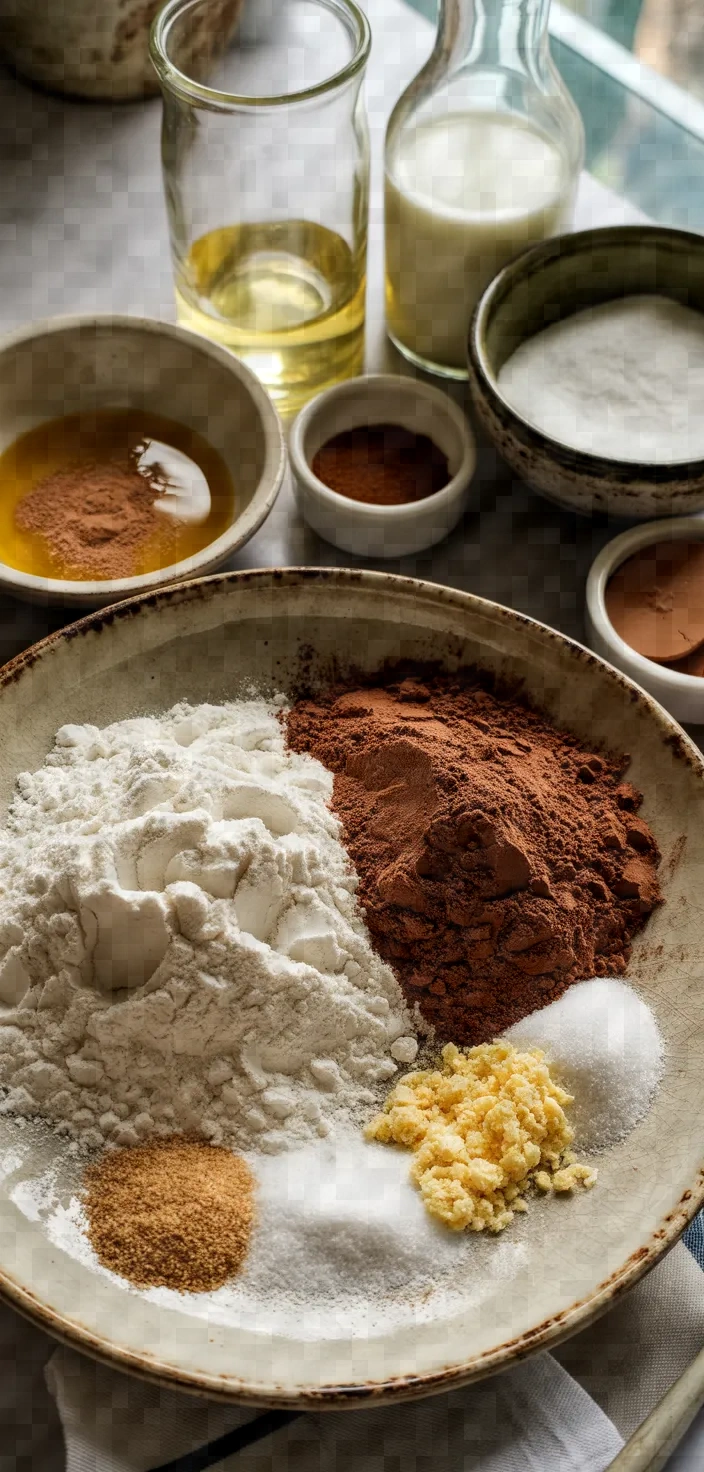 Ingredients photo for Vegan Chocolate Crinkle Cookies Recipe