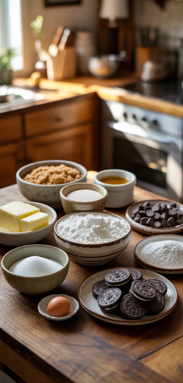 Ingredients photo for Chewy Oreo Chocolate Chip Cookies Recipe