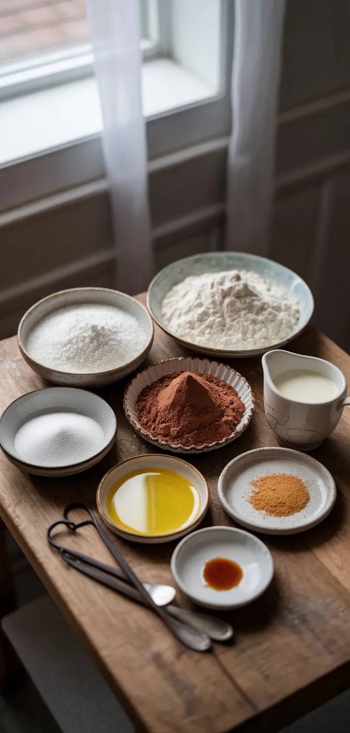 Ingredients photo for Chocolate Depression Cake Recipe