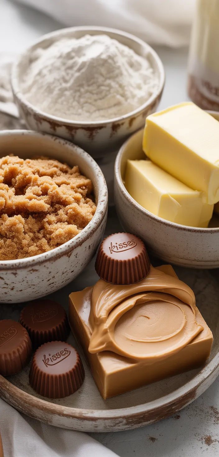Ingredients photo for Christmas Peanut Butter Blossom Cookies Recipe