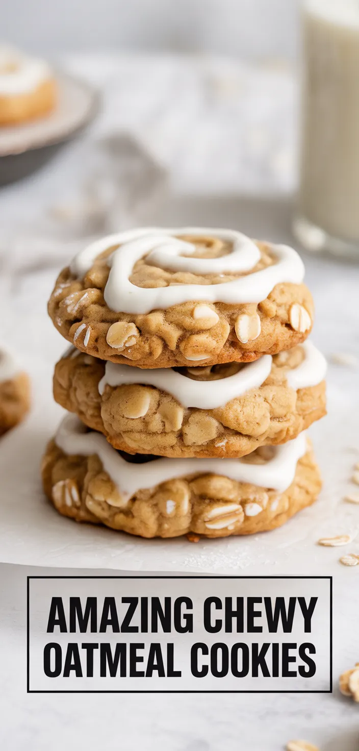 AMAZING Soft And Chewy Iced Oatmeal Cookies Recipe