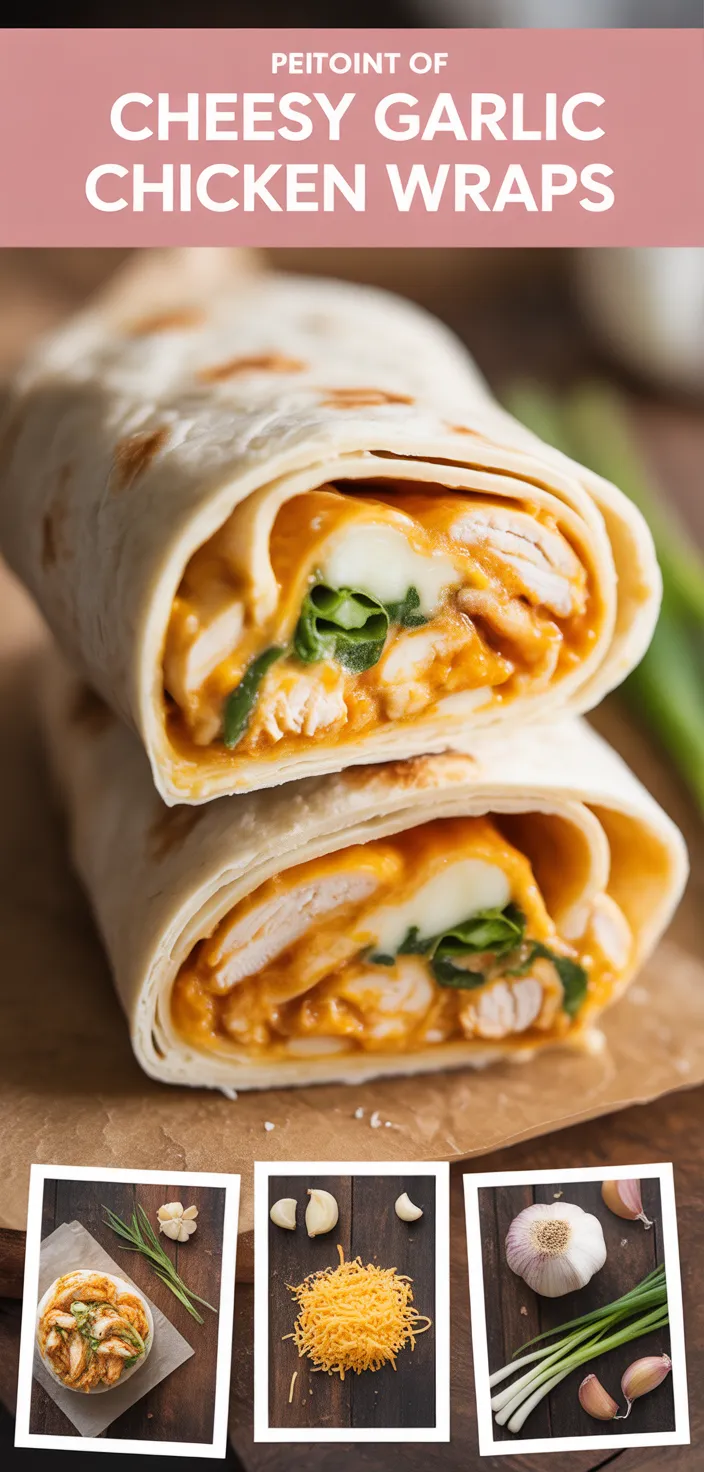 Cheesy Garlic Chicken Wraps Recipe