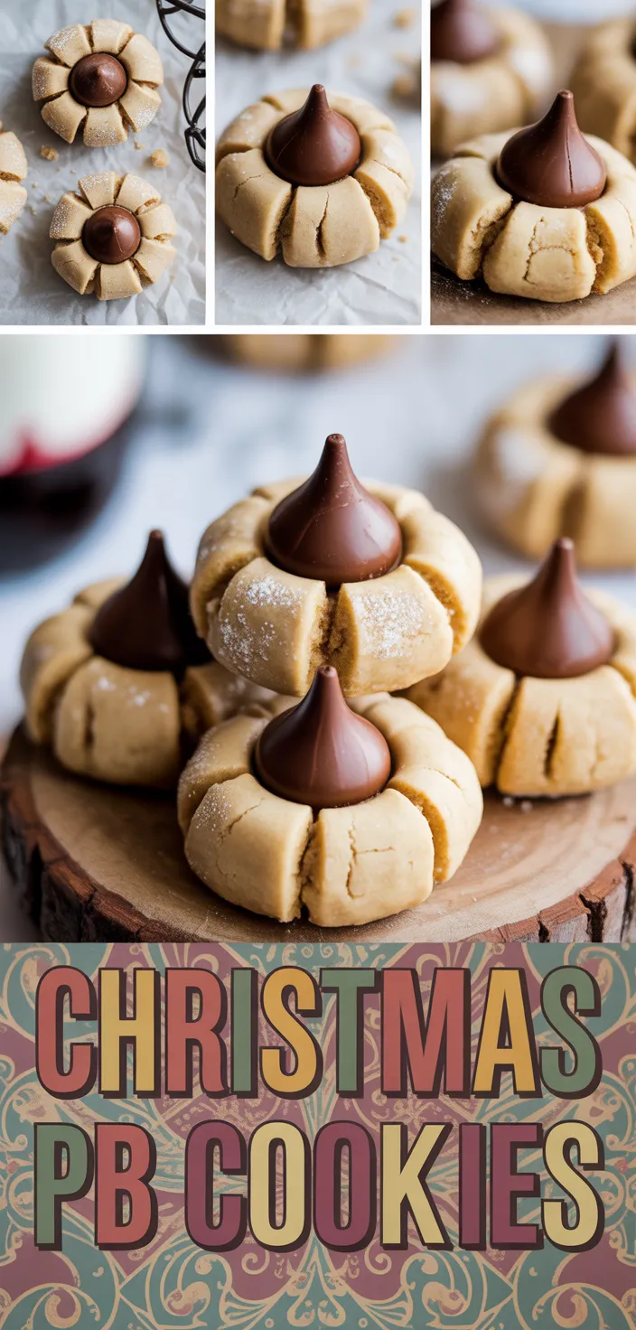 A photo of Christmas Peanut Butter Blossom Cookies Recipe