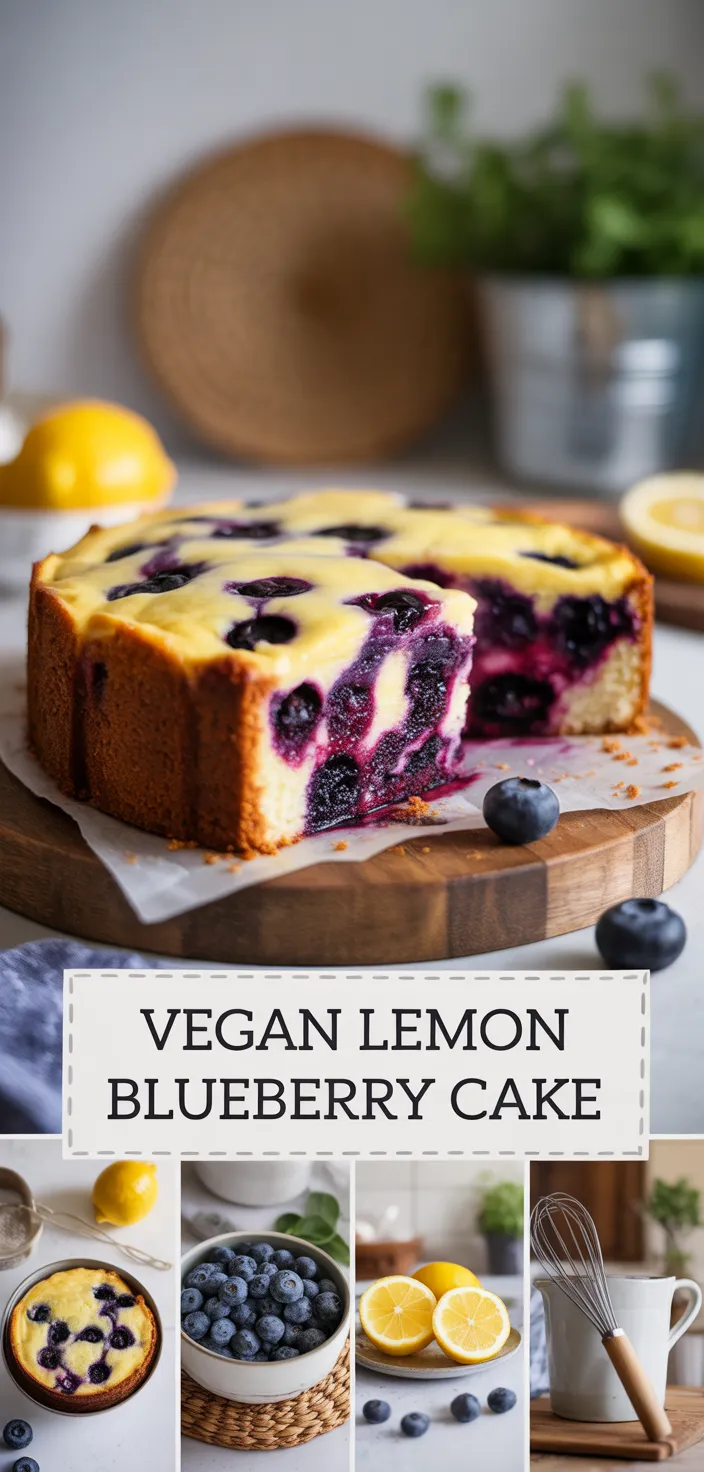 Healthy Lemon Blueberry Cake (NO Eggs, NO Milk, NO Butter!) Recipe