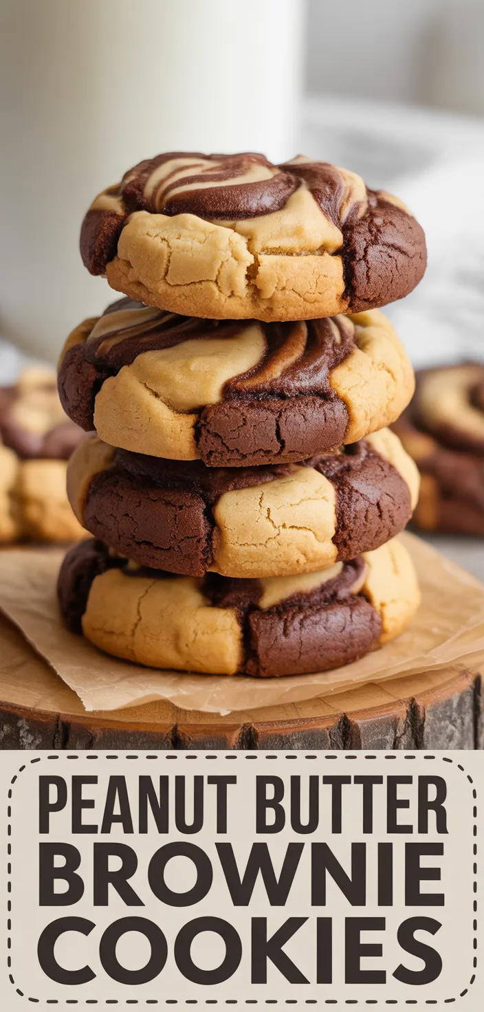 A photo of Peanut Butter Brownie Swirl Cookies Recipe