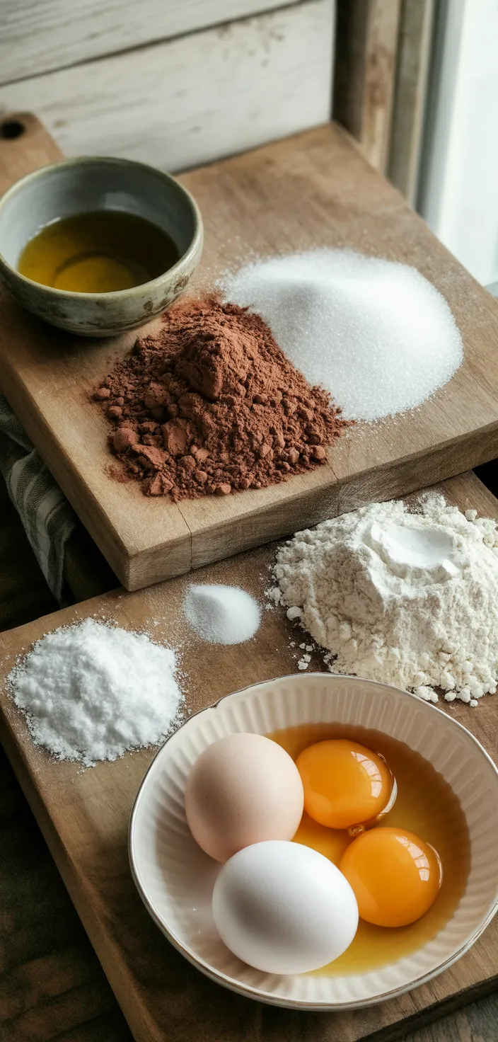 Ingredients photo for Easy Chocolate Crinkle Cookies Recipe