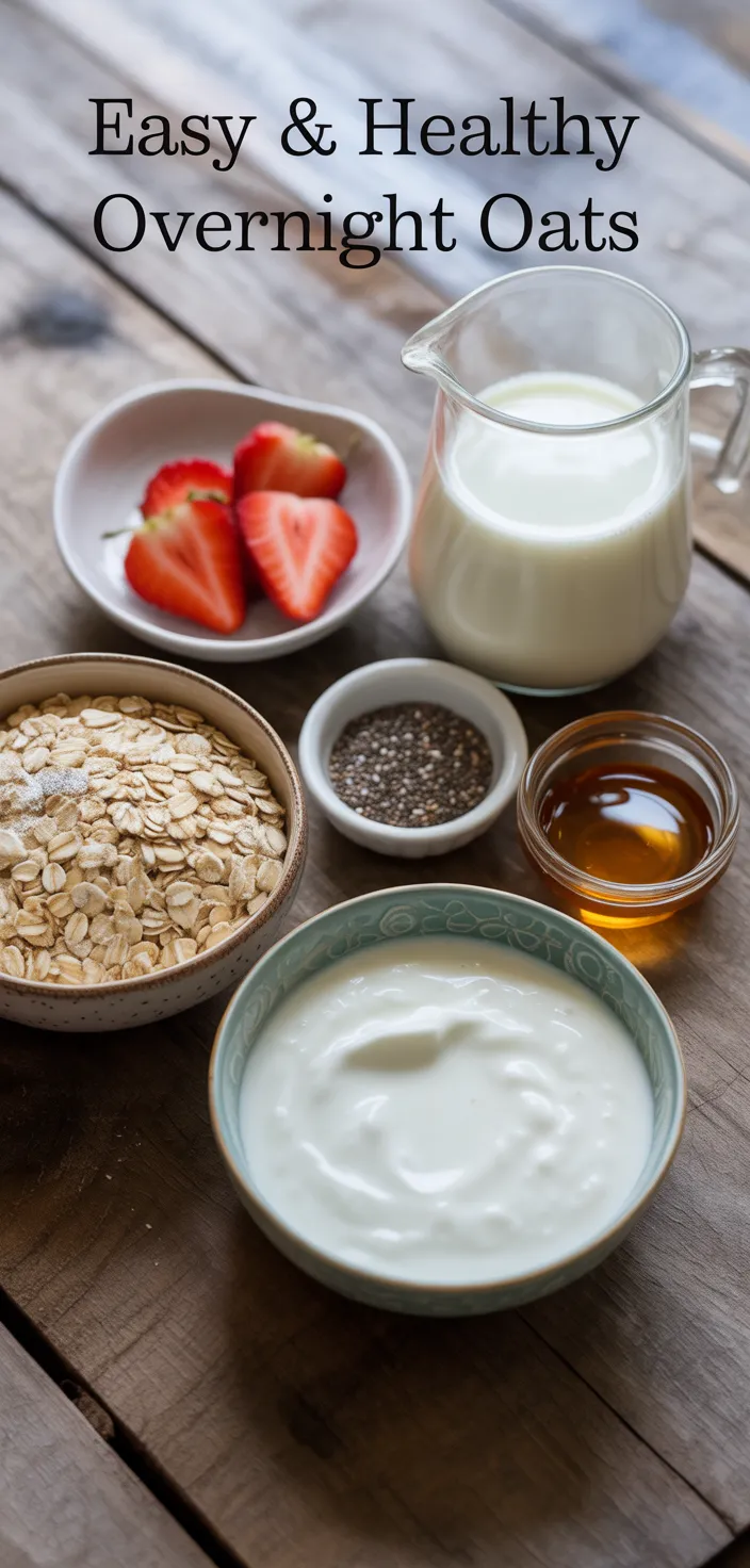Ingredients photo for Easy & Healthy Overnight Oats! Recipe
