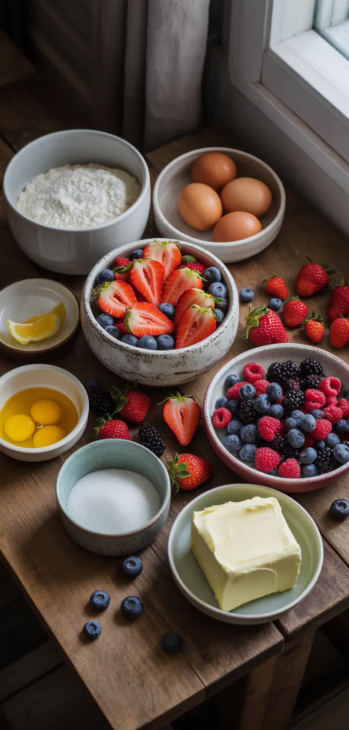 Ingredients photo for Fresh Berry Cake Recipe