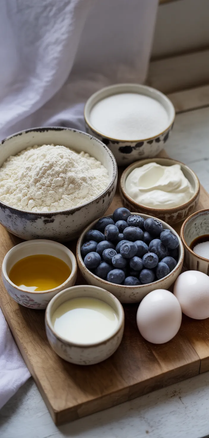 Ingredients photo for Greek Yogurt Blueberry Muffins Recipe