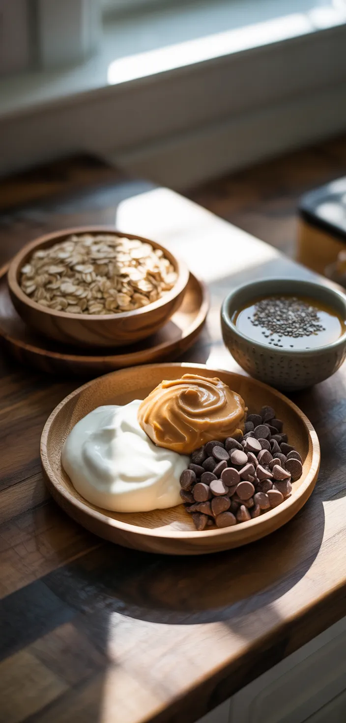 Ingredients photo for Healthy Cookie Dough Overnight Oats Recipe