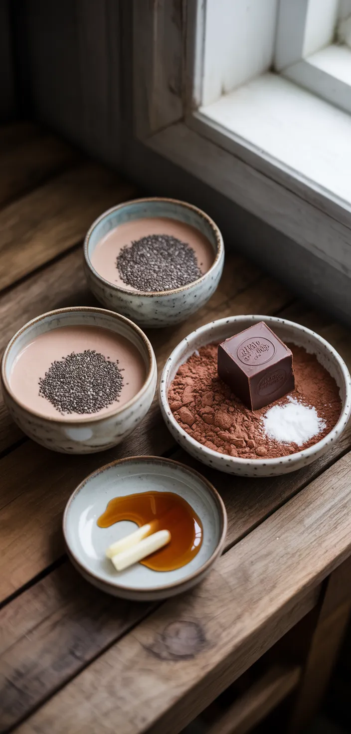 Ingredients photo for High Protein Chocolate Chia Seed Pudding That's Easy To Make! Recipe