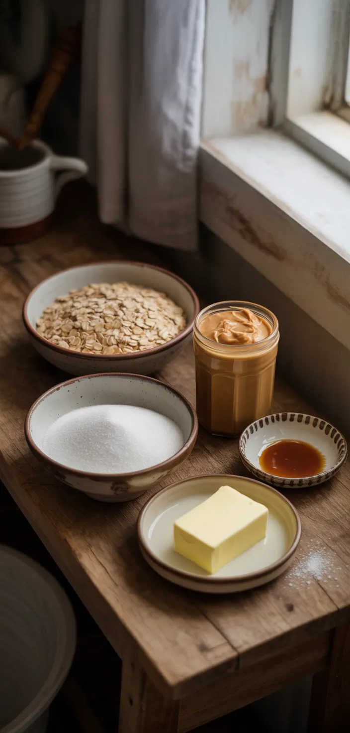 Ingredients photo for No Bake Cookies Recipe